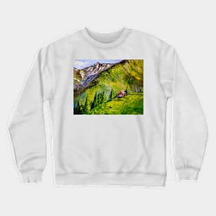 Alps. Green meadows Crewneck Sweatshirt